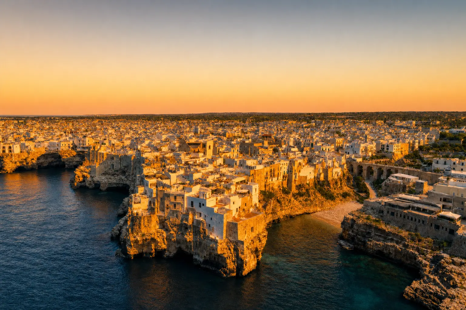The same coast at golden hour